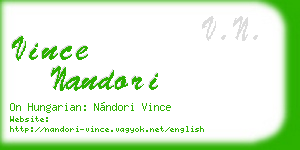 vince nandori business card